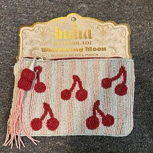 India Handmade Wandering Moon Beaded Cherry Pouch